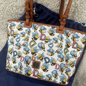 Dooney & Bourke White and Brown Tote with Disney Print